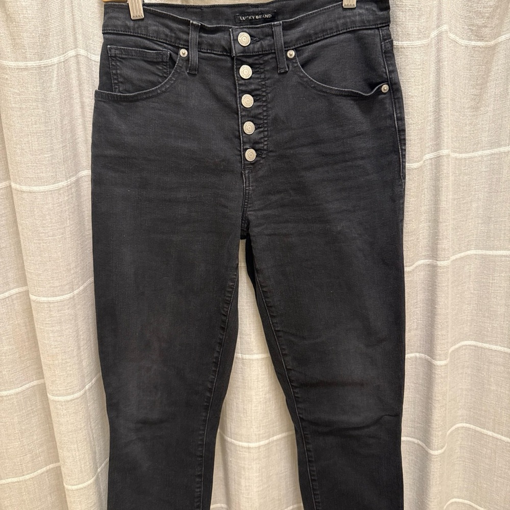Lucky Brand High-Rise Black Button-Fly Jeans size 8/29